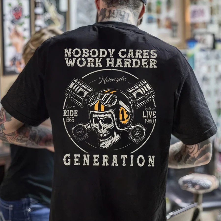 Nobody Cares Work Harder Printed Men's T-shirt - Devcarry