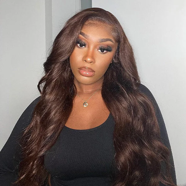 Body Wave Wig Human Hair Dark Brown Wig Lace Front Wig Colored Wigs And Lace Closure Wigs
