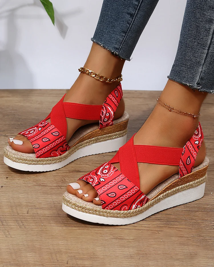 Flat wedge fish mouth casual sandals