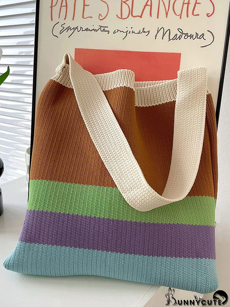 Original Contrast Color Rainbow Striped Bags Accessories