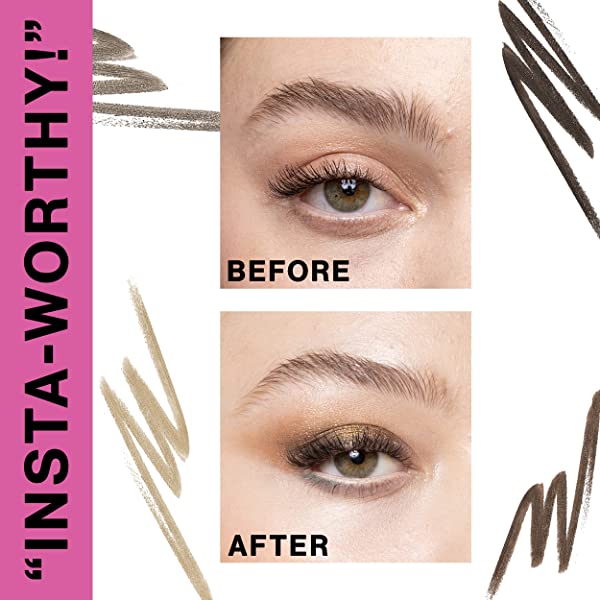 wet n wild Ultimate Eyebrow Retractable Definer Pencil, Dark Brown, Dual-Sided, Fine Tip, Shapes, Defines, Fills Brows Makeup Dark Brown Pencil