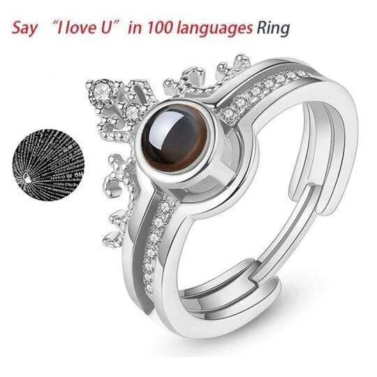 100 Languages Say "I Love You" Ring And Bracelet With Puzzle Jewelry Box