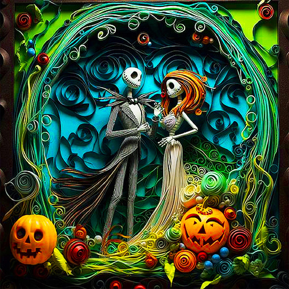 The Nightmare Before Christmas Halloween Plants 40*40CM(Canvas) Full Round  Drill Diamond Painting