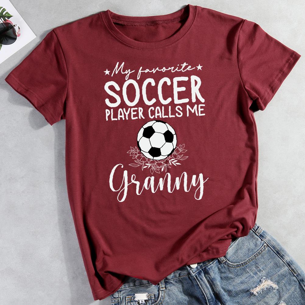 Soccer Player Calls Me Granny Round Neck T-shirt-0019959-Guru-buzz