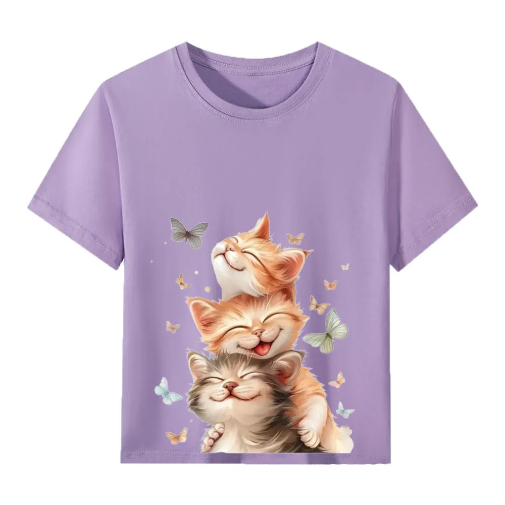 【2Y-13Y】Smiling Kittens & Butterflies Toddler T-Shirt