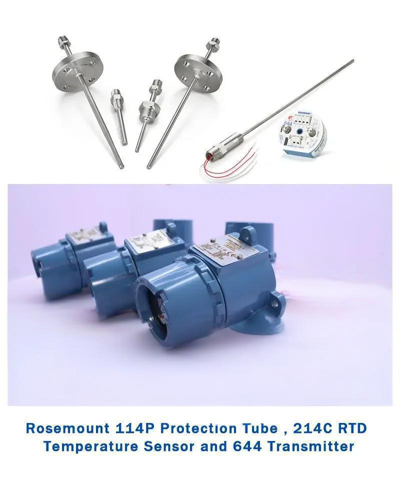 rosemount,Rosemount 114P Protection Tube , 214C RTD Temperature Sensor and 644 Transmitter