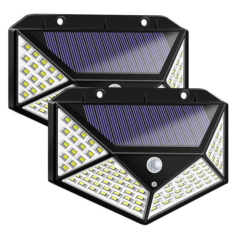 2-Pack: 100-LED Solar Powered Motion Sensor Lights With 270° Wide Angle