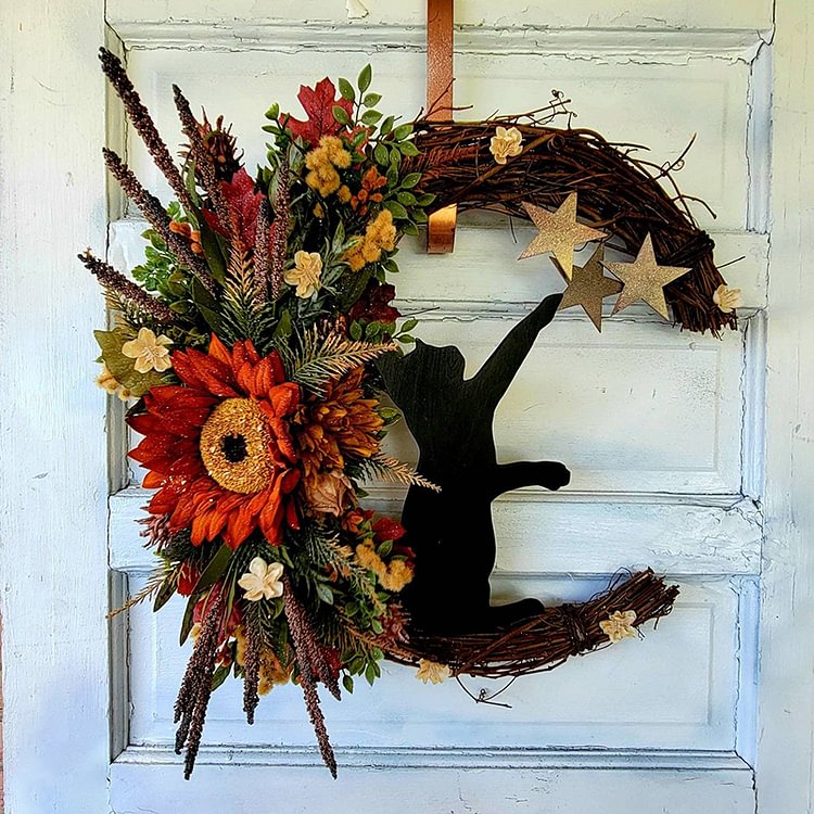 Cute Cat Halloween Wreath Decoration