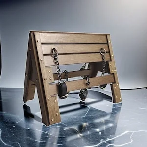 pornhint Pornhint 2023 HandMade "The confession stool"Miniature Roman Medieval instrument of torture with strips Figure,Triangle Chair,miniature Bondage chair