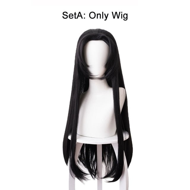 Kochou Kanae Anime Demon Slayer Kimetsu no Yaiba Cosplay Butterfly Black Long Wig BE495