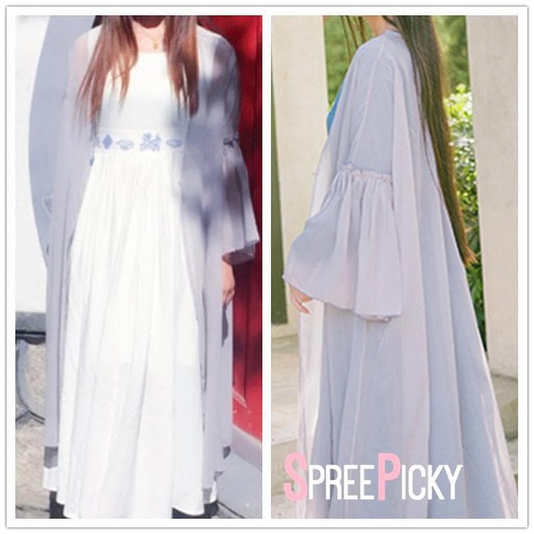 Light Grey Princess Chiffon Overcoat SP178998