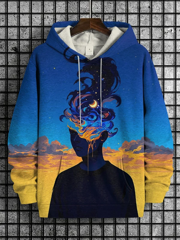 Men's Surreal Fantasy Art Print Hooded Sweatshirt