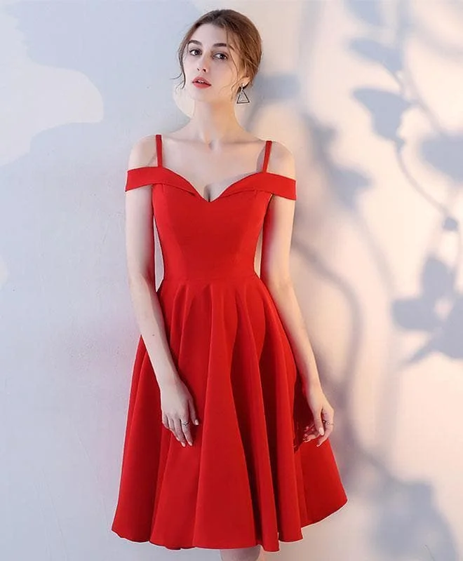 Simple A Line Off Shoulder Short Prom Dress, Homecoming Dress