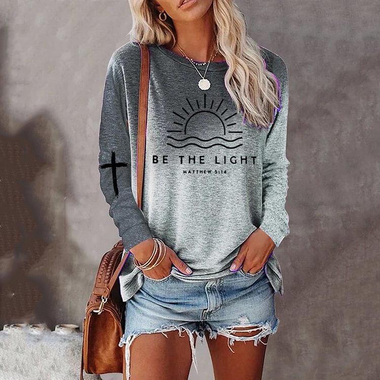 Comstylish Women's Bible Jesus Lover Be The Light Mathew 5:14 Print Sweatshirt