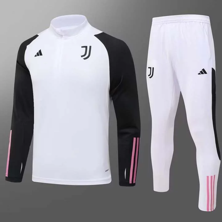 2023/2024 Juventus Half-Pull Training Suit White Football Shirt 1:1 Thai Quality Set