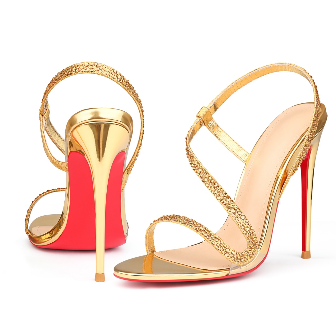 120mm/100mm Spotlight Wavy Straps Sandals Red Bottom Stilettos-MERUMOTE