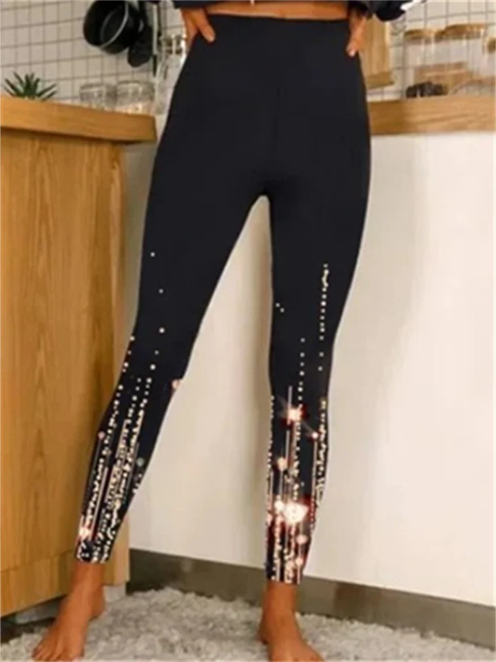 Women's Tights Leggings Black / Red Black / White White / Black Mid Waist Designer Tights Casual / Sporty Casual Weekend Cut Out Print Micro-elastic Ankle-Length Tummy Control Butterfly S M L XL XXL-JRSEE