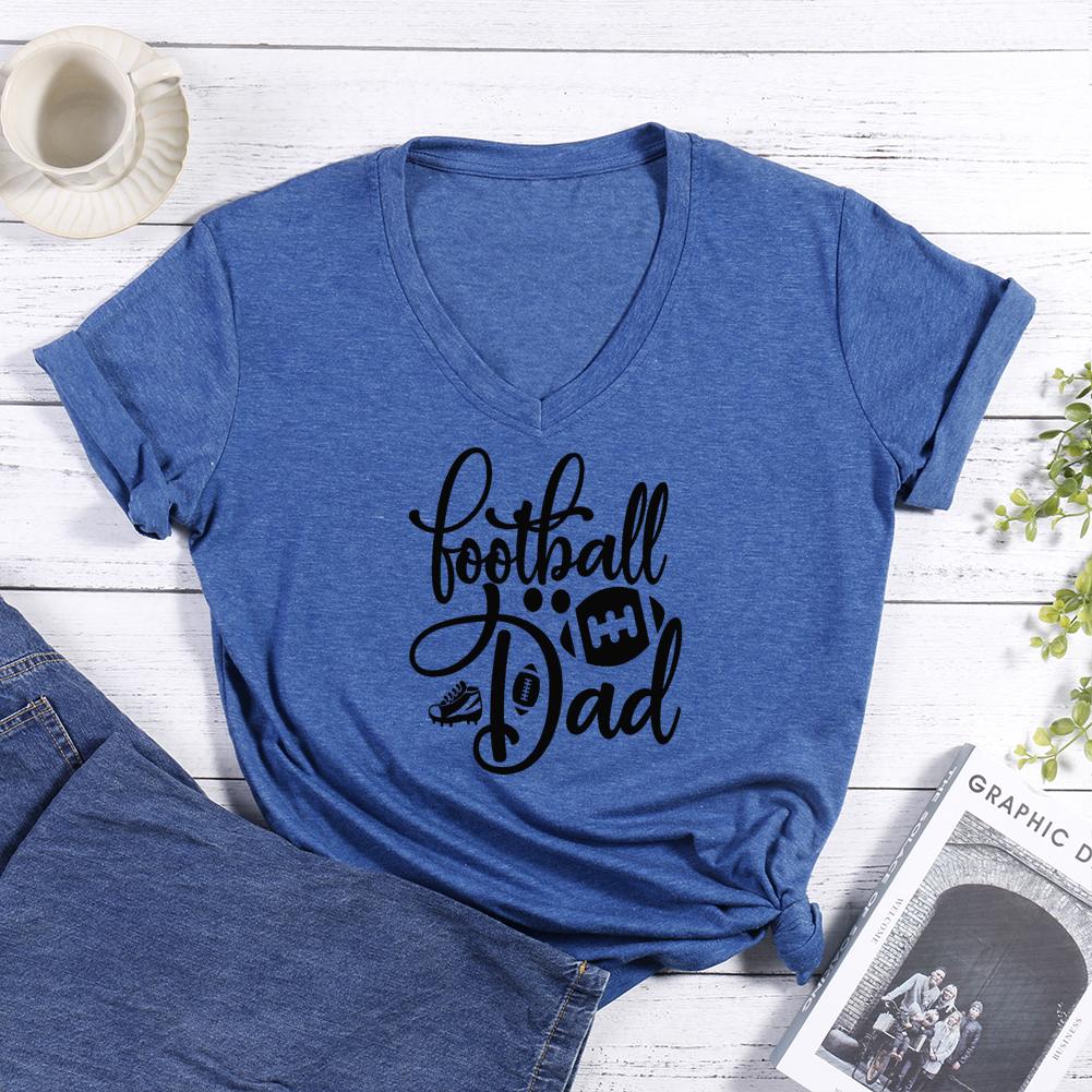 Football Dad: Funny for football lovers V-neck T Shirt-Guru-buzz