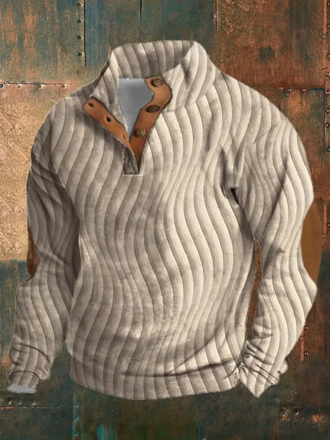 Men's Retro Print Long Sleeve Sweatshirt