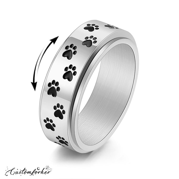 Pet Paw Spinner Ring Pet Memorial Ring