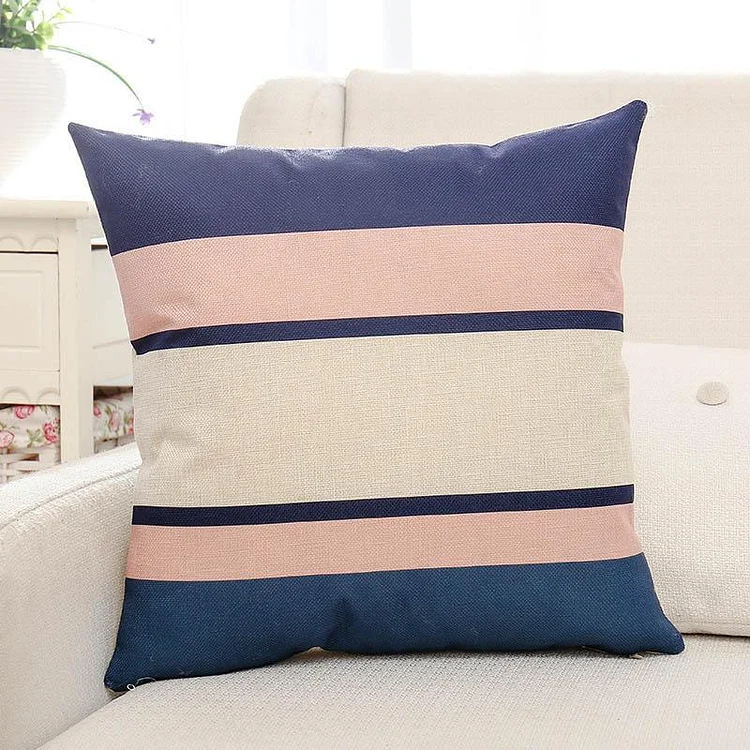 Striped Color Block Printed Cushion Pillow