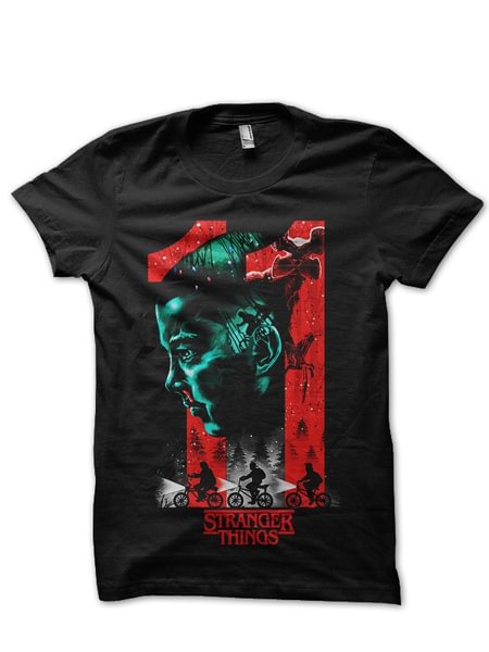 Stranger Things Eleven Black T-Shirt - Life is Beautiful for You - SheChoic