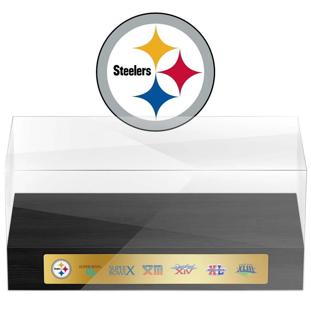 Pittsburgh Steelers Super Bowl Championship Trophy Ring Display Case