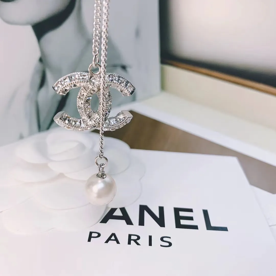 Chanel Silver Color Tassel Pendant Necklace