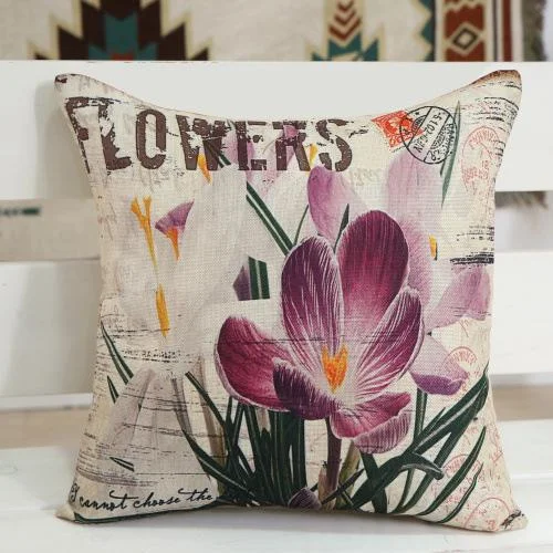 Vintage Floral Printed Pillow Case
