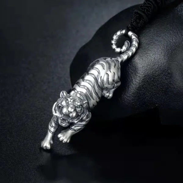 Sterling Silver Year Of The Tiger Amulet Pendant Necklace