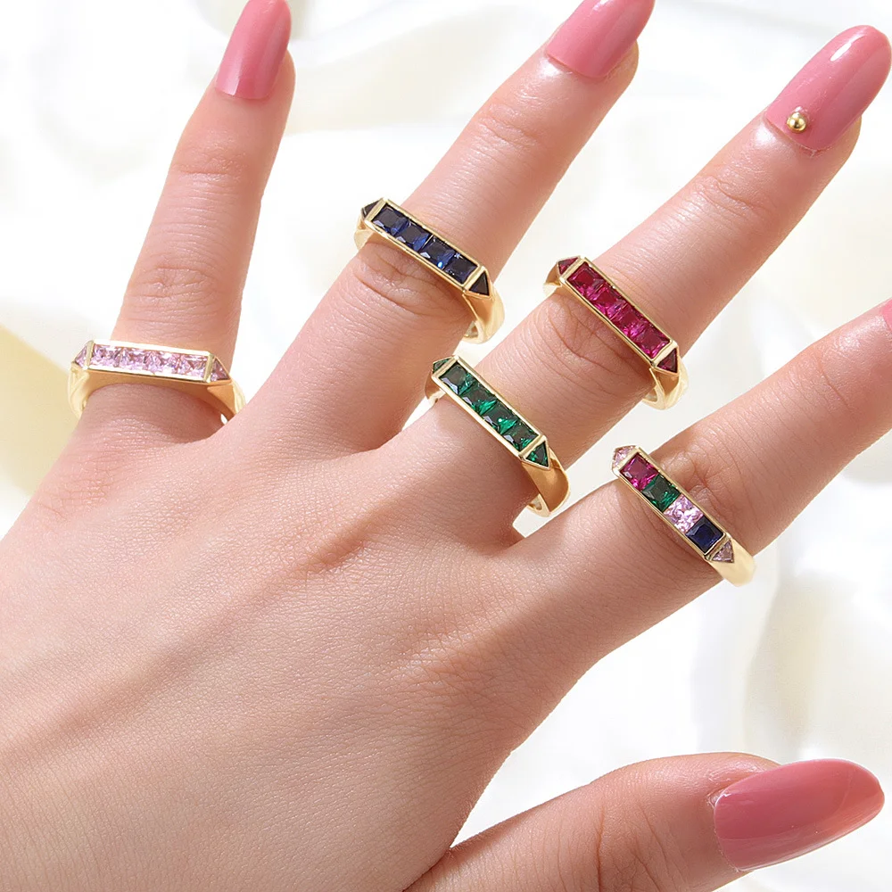 Personality Fashion Copper Ring Geometric Knuckle Ring
