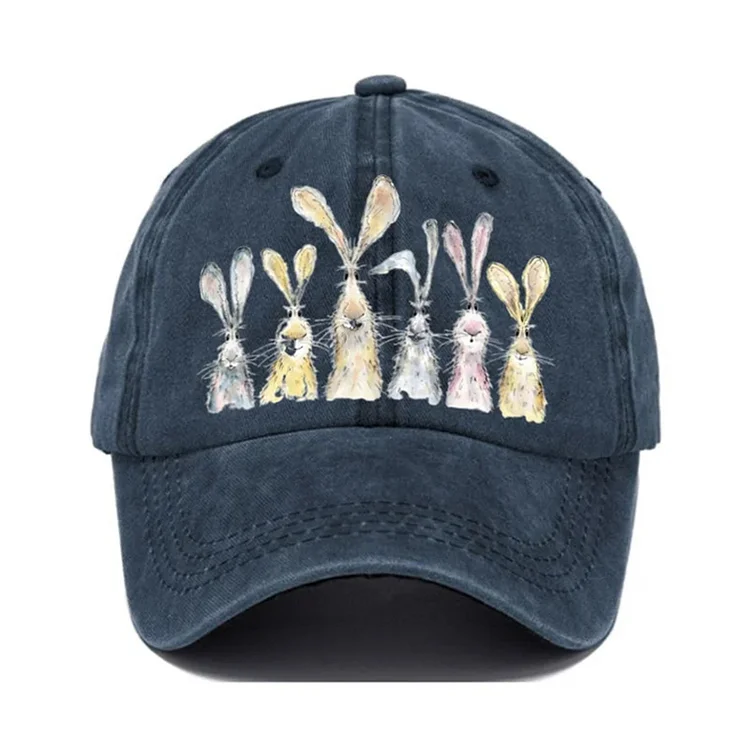 Comstylish Casual Cute Bunny Print Hat