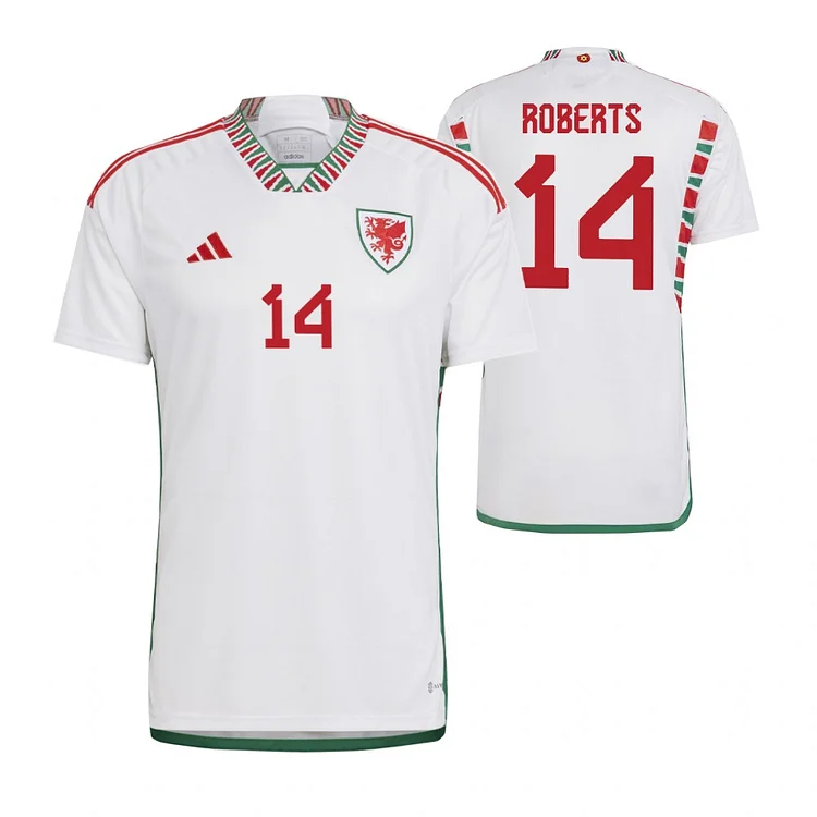 Wales Connor Roberts 14 Away Shirt Kit World Cup 2022