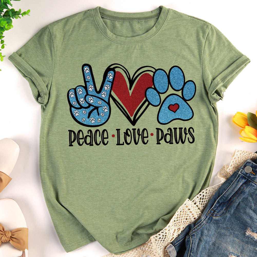 Peace love paw Dog T-Shirt Tee-05275-Guru-buzz
