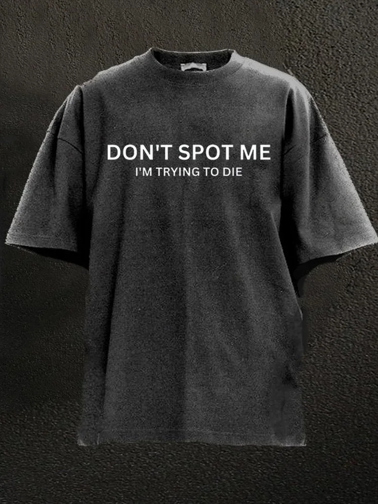 Comstylish Don't Spot Me Print Washed GYM T-shirt