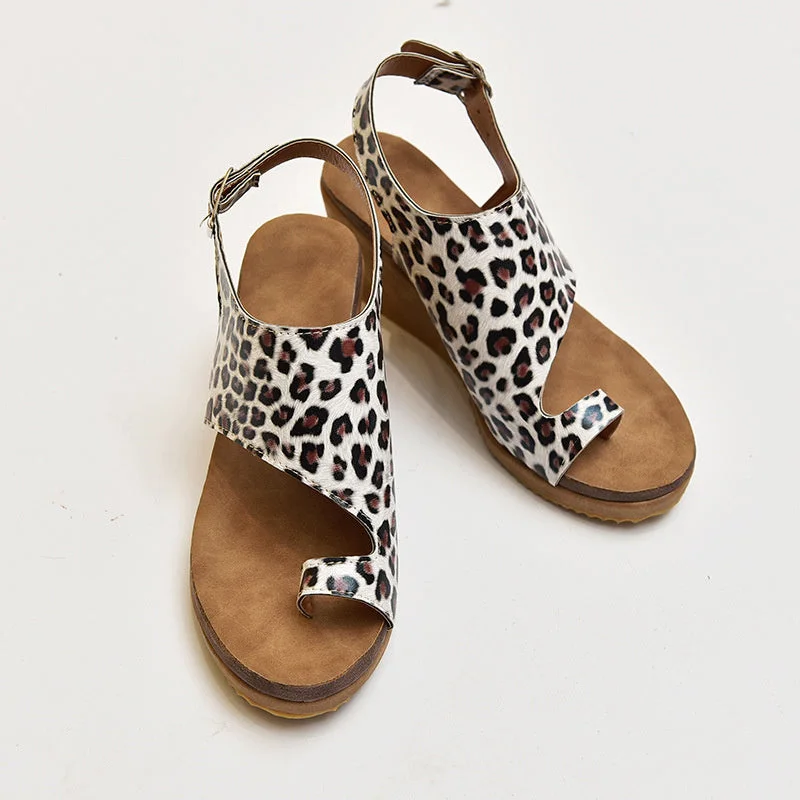 Women's Occident Thong sandals Leopard Wedge Heel Sandals