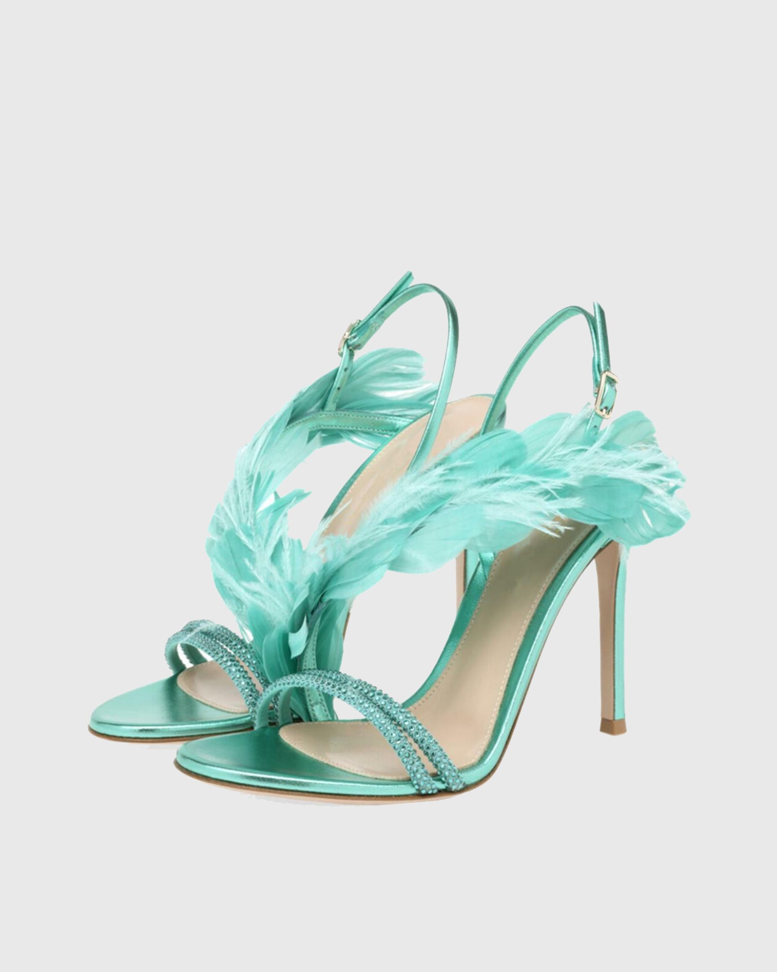 Falling Feather Sandals In Green and Brown