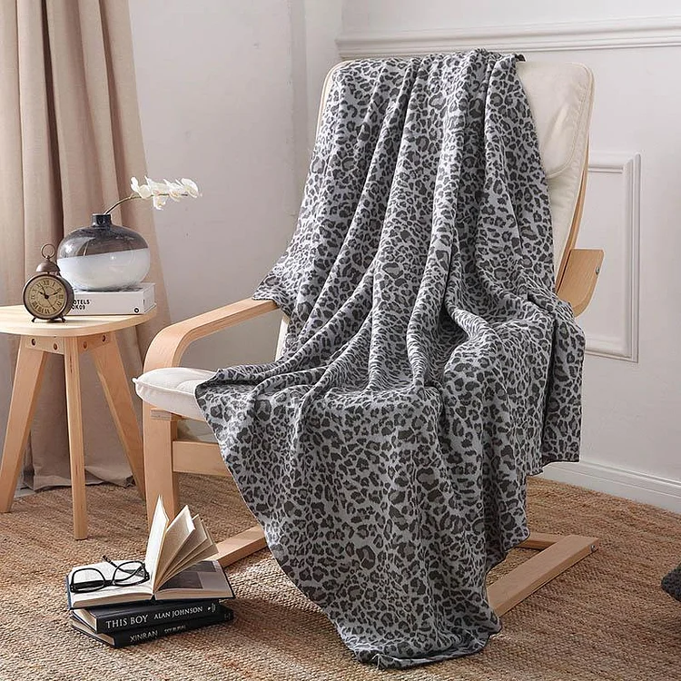 Leopard Knit Wool Blankets