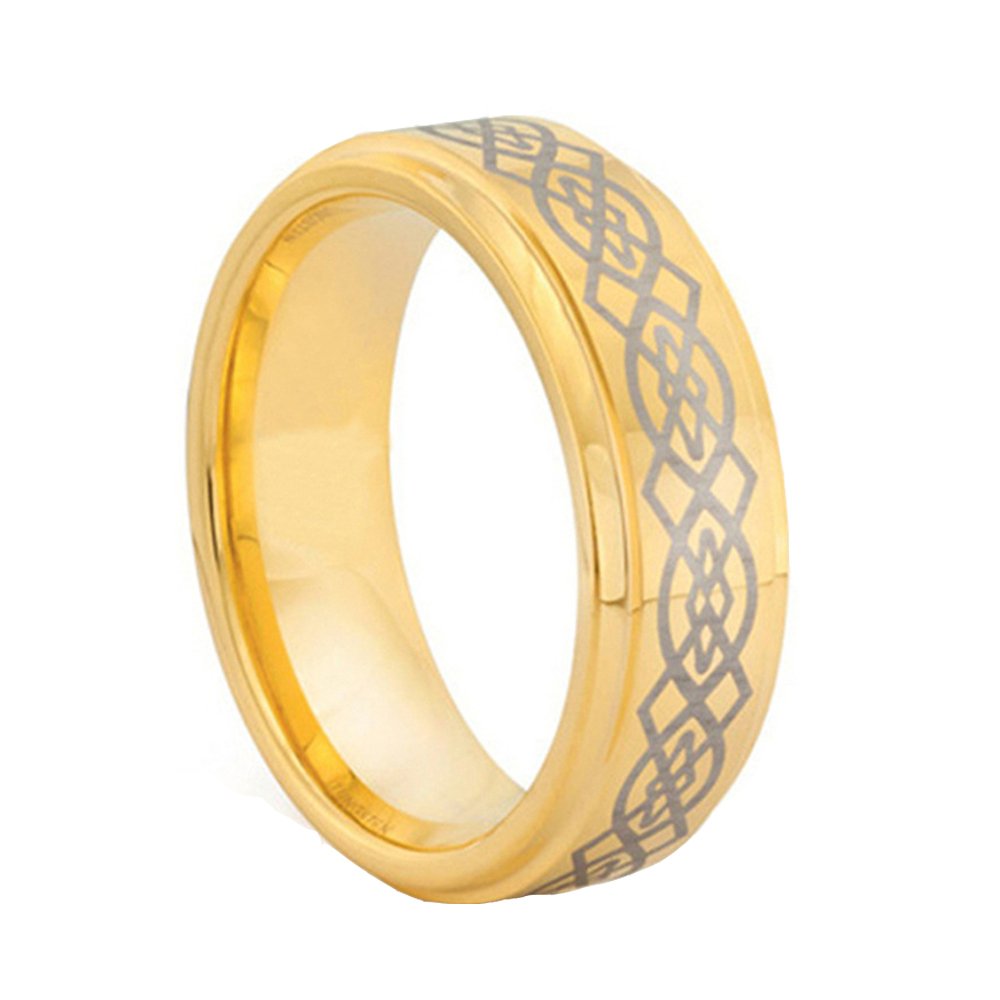 What does a gold laser pattern couples tungsten ring symbolize?