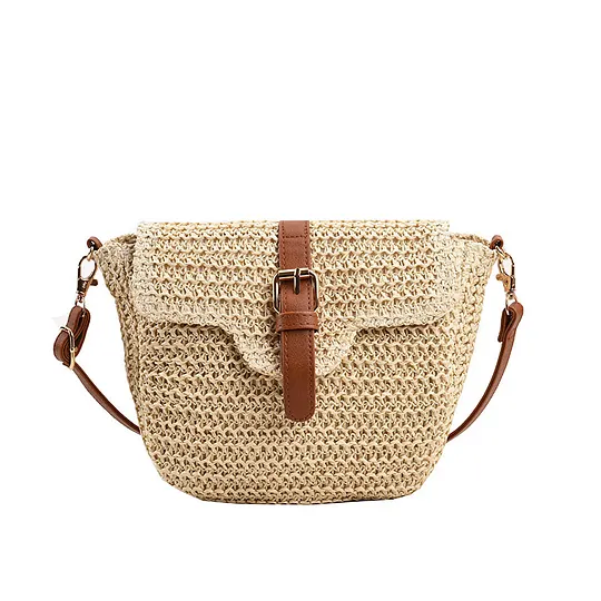 Bohemian Ethnic Style Straw Bag Women's 2025 New Summer Crossbody Mobile Phone Bag Seaside Holiday Beach Bag