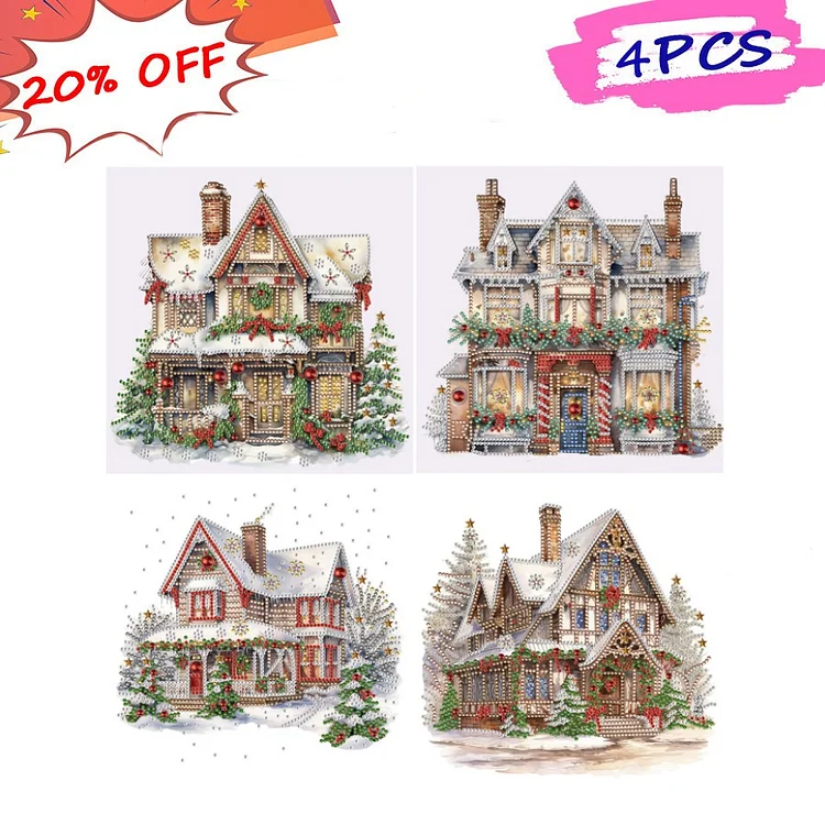 Christmas Snow House 30*30CM (Canvas) Special Drill Diamond Painting gbfke