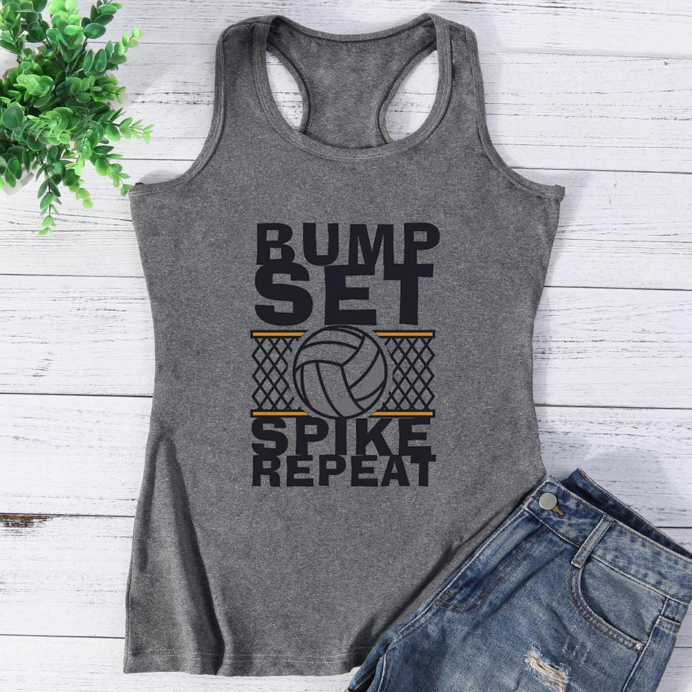 Girls Volleyball Bump Set Spike Repeat Vest Top-Guru-buzz