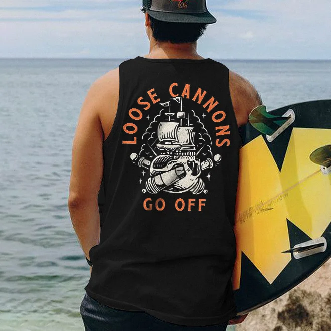 Loose Cannons Go Off Print Men's Tank