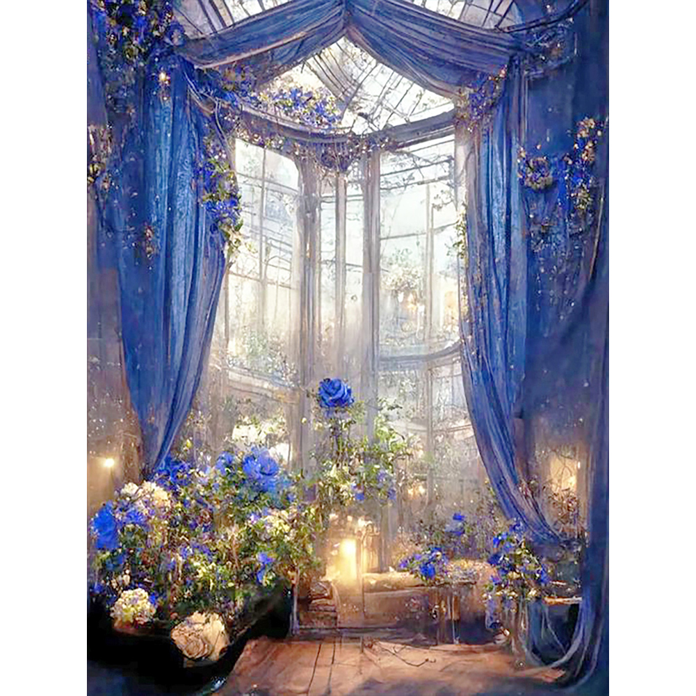 Flower Reception Room 30*40CM(Canvas) Full Round Drill Diamond Painting