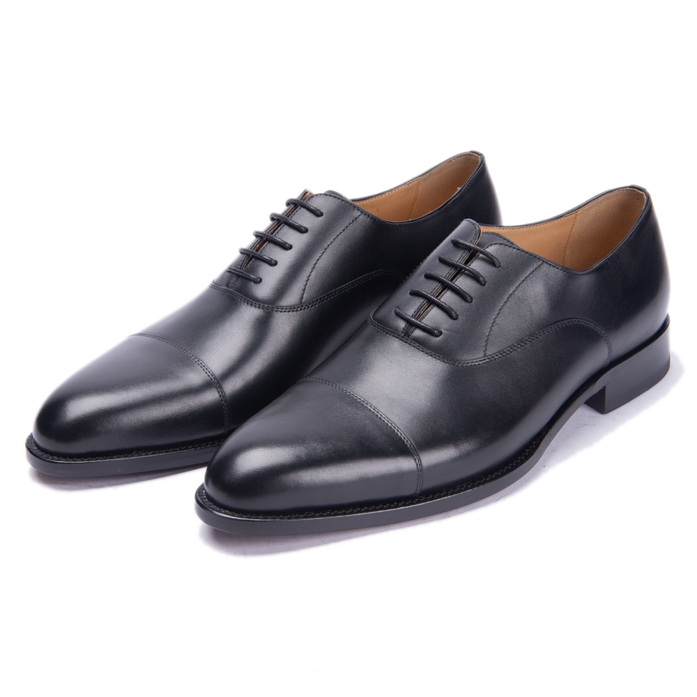 TAAFO Black Leather Oxford Dress Shoes Men Pointed Toe Office Wedding Shoes Black Leather Formal Classic Casual Formal Loafers Plus Size
