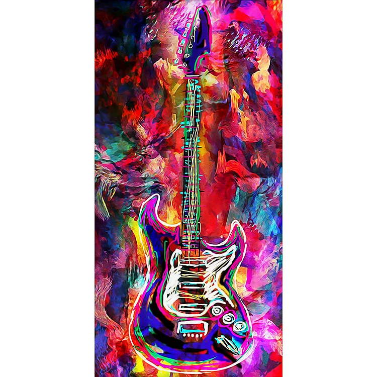 Guitar Round Full Drill Diamond Painting 45X85CM(Canvas) gbfke