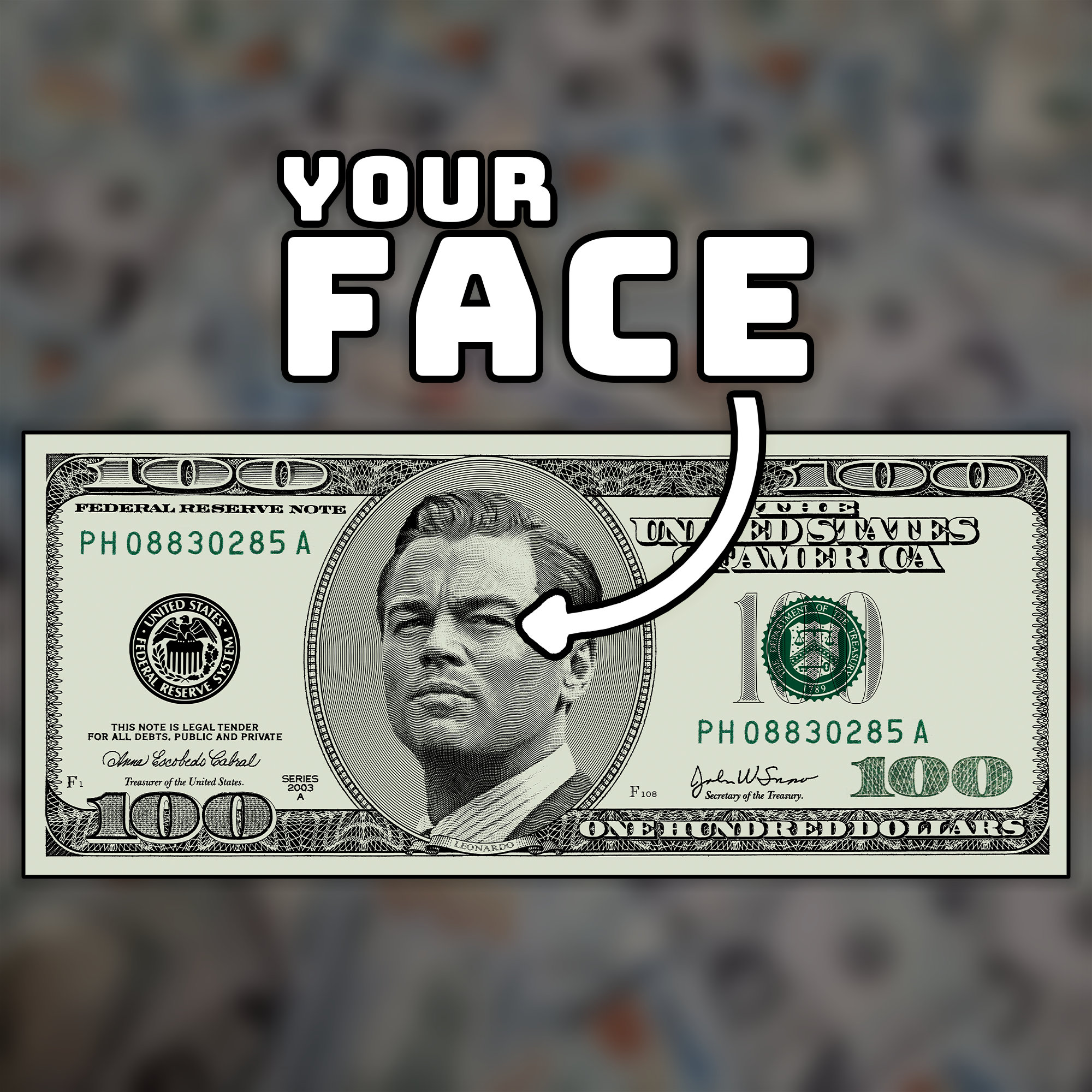 Custom dollars, dollar bill art