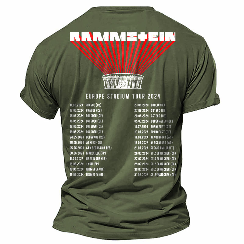 Men's Rammstein Rock Band Print Daily Short Sleeve Crew Neck T-Shirt / TECHWEAR CLUB / Techwear