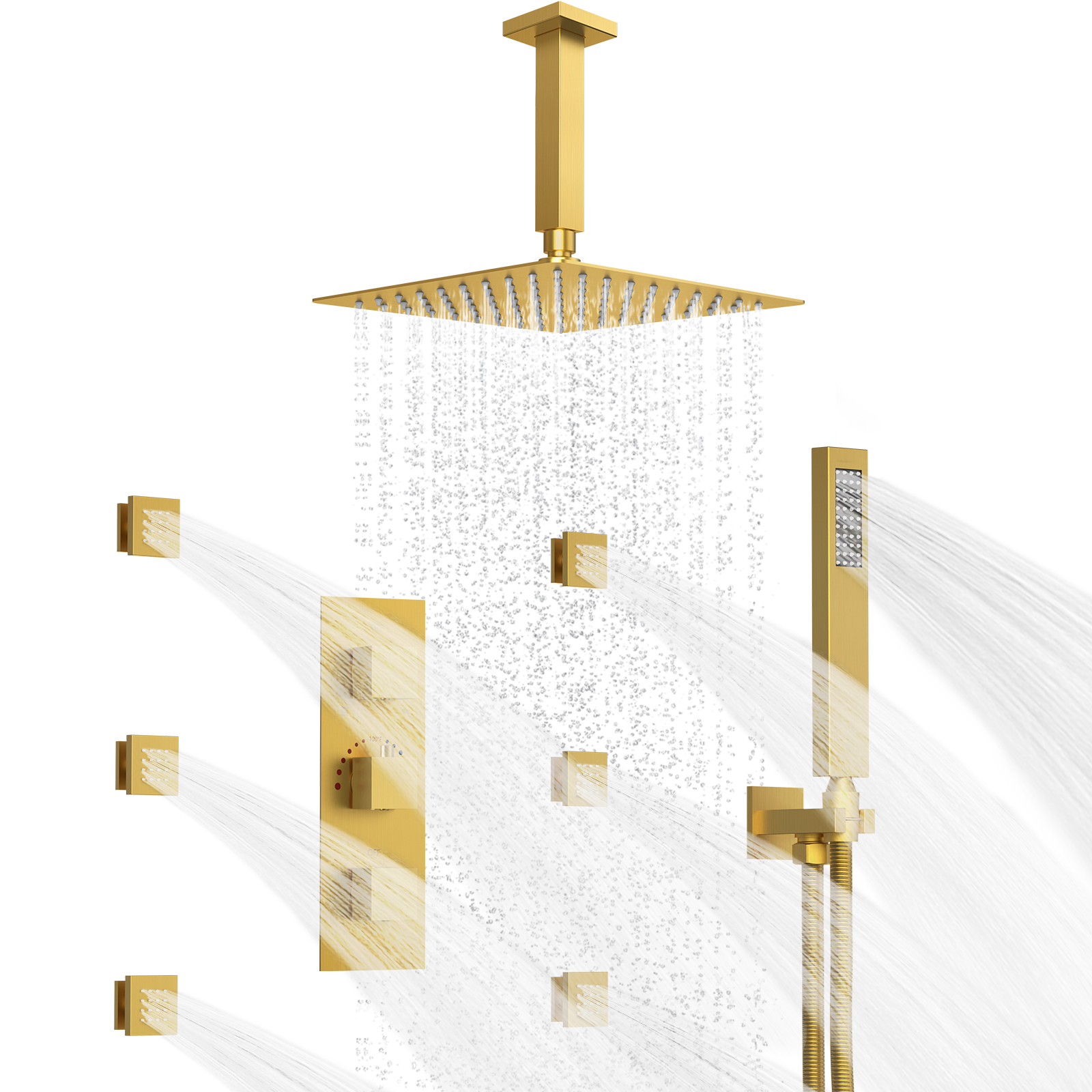 SRSFS1004GD12 CRANACH Shower System Set Shower Faucet Rainfall