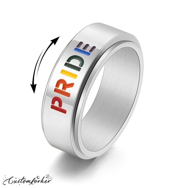 Pride Rainbow Rotatable Ring
